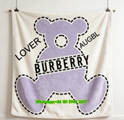 Burberry Lover Purple Teddy Bear Flannel Sofa Throw Blanket for Wall Decor B053
